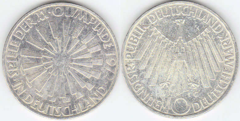 1972 F Germany silver 10 Mark (Olympic Games-Germany) A001711